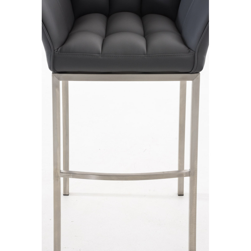 Tabouret de bar Damaso E avec structure à 4 pieds gris