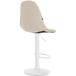 Taburete de bar Elmore, tapizado en tela W, color crema