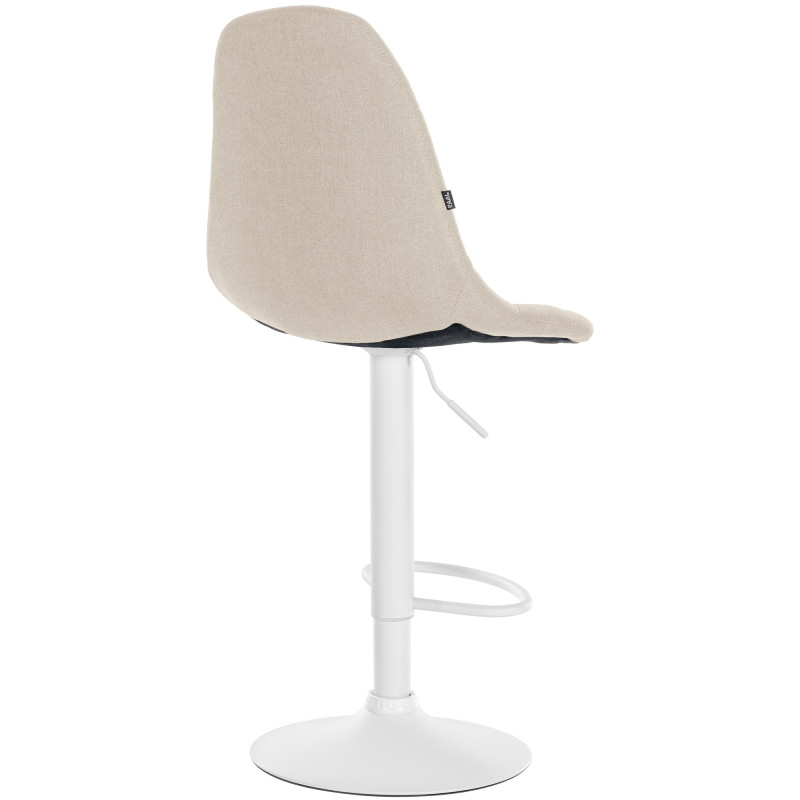 Sgabello da bar Elmore, tessuto W, crema