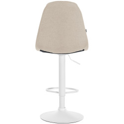 Tabouret de bar Elmore, tissu W, crème