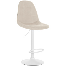 Tabouret de bar Elmore, tissu W, crème