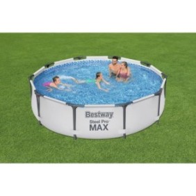 Kit Piscine hors sol tubulaire BESTWAY Steel Pro Max™ - 305 x 76 cm - Ronde (Avec épurateur a cartouche et pompe de filtration)