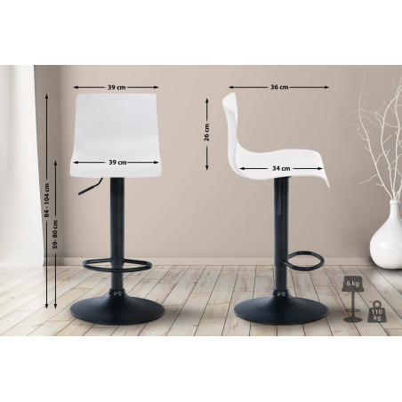 Tabouret de bar blanc Hoover B