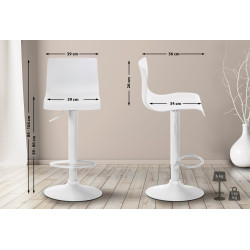 Tabouret de bar blanc Hoover W
