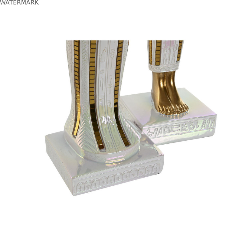 Figurine Décorative Home ESPRIT Blanc Doré Résine Oriental Égyptien 10 x 9 x 52 cm (2 Unités)