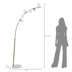 LAMPADAIRE GLAMY ARC 6 LUCI CM 130X45X220-246
