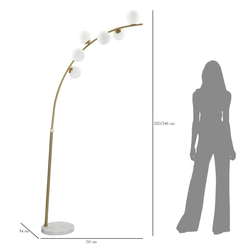 LAMPADAIRE GLAMY ARC 6 LUCI CM 130X45X220-246
