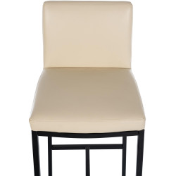 Taburete de bar Freeport, piel sintética, B, crema