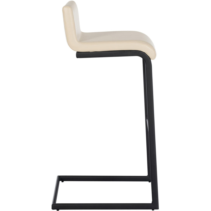 Conjunto de 2 banquetas de bar Newport B, em couro sintético, cor creme.