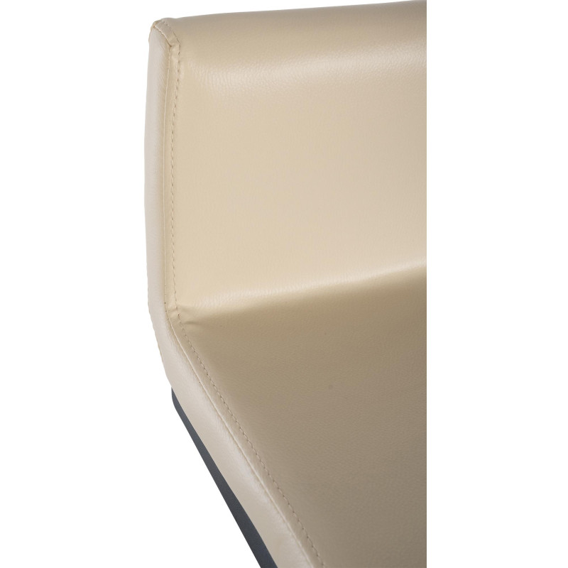 Conjunto de 2 banquetas de bar Newport B, em couro sintético, cor creme.