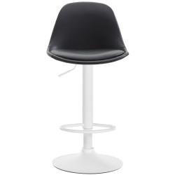 Tabouret de bar Kiel, entièrement rembourré, similicuir, blanc/noir