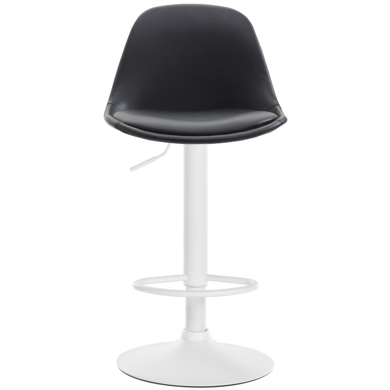 Tabouret de bar Kiel, entièrement rembourré, similicuir, blanc/noir