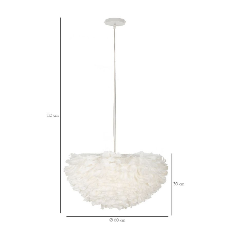 PLAFONNIER PLUME CM Ø 60X30 (hauteur avec câble cm 110)
