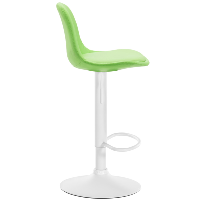 Sgabello da bar Kiel, completamente rivestito, similpelle, bianco/verde