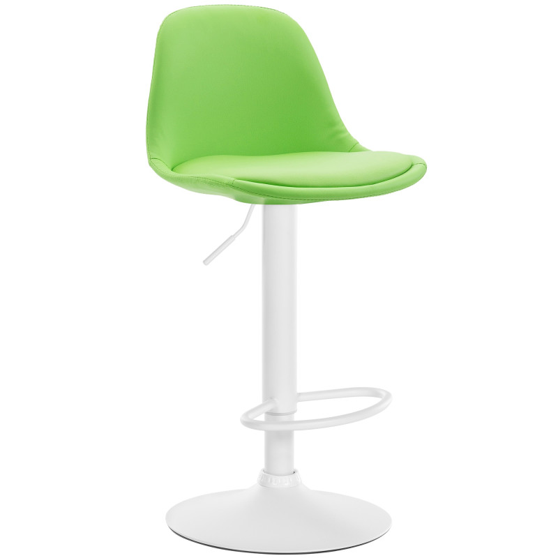 Taburete de bar Kiel, totalmente tapizado, piel sintética, blanco/verde