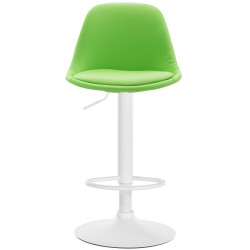 Tabouret de bar Kiel, entièrement rembourré, similicuir, blanc/vert