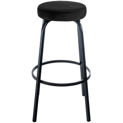 Tabouret de bar Kamari en velours noir