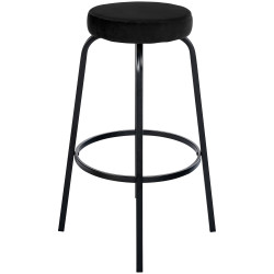 Tabouret de bar Kamari en velours noir