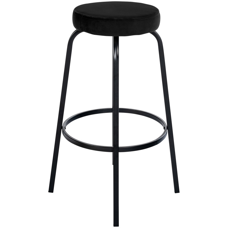 Tabouret de bar Kamari en velours noir