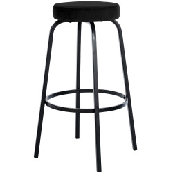 Tabouret de bar Kamari en velours noir
