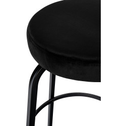 Tabouret de bar Kamari en velours noir