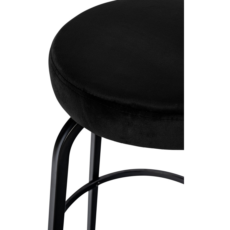 Tabouret de bar Kamari en velours noir