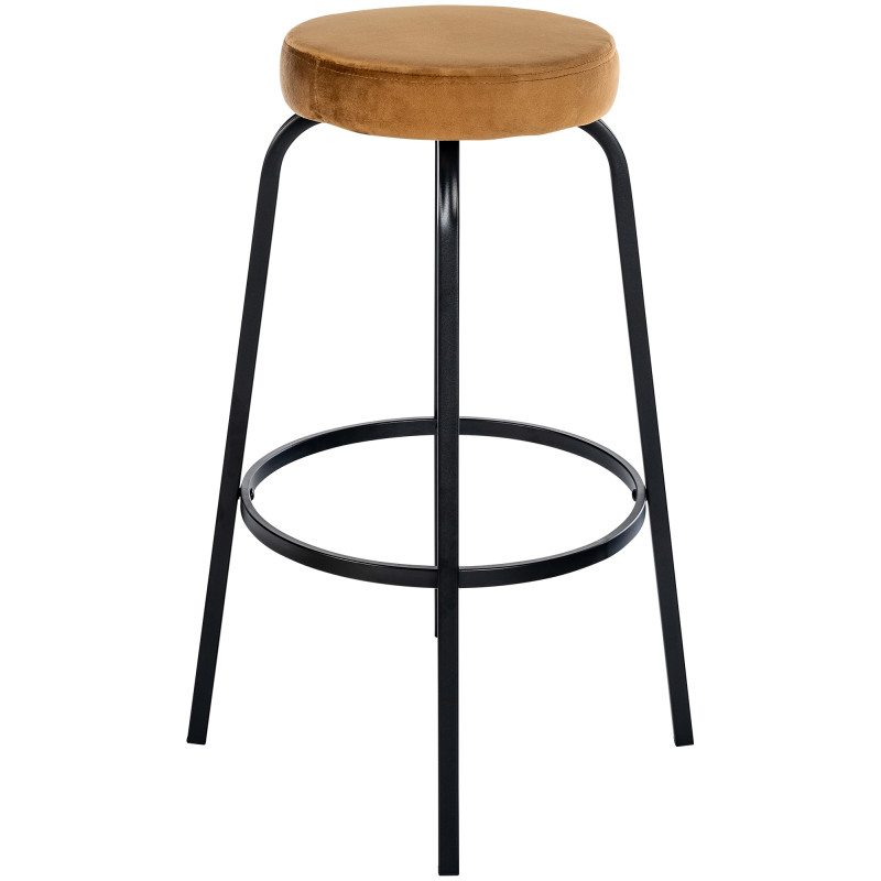 Taburete de bar Kamari de terciopelo, café