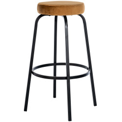 Banqueta de veludo Kamari, café