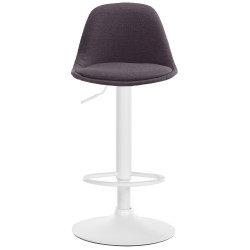 Taburete de bar Kiel, tapizado en tela blanca y gris oscuro.