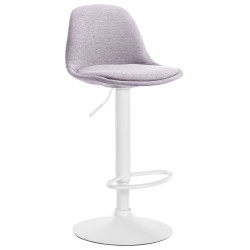 Tabouret de bar Kiel en tissu blanc gris