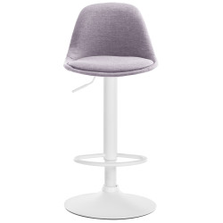 Tabouret de bar Kiel en tissu blanc gris