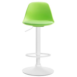 Tabouret de bar Kiel en similicuir blanc et vert