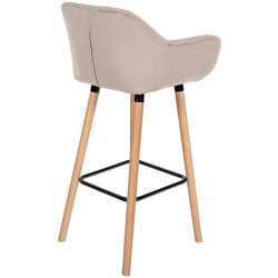 Ensemble de 2 tabourets de bar Grant en velours crème