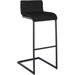 Taburete de bar Newport, imitación de cuero, negro