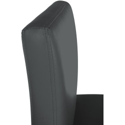 Banqueta Newport, em couro sintético, cinza escuro