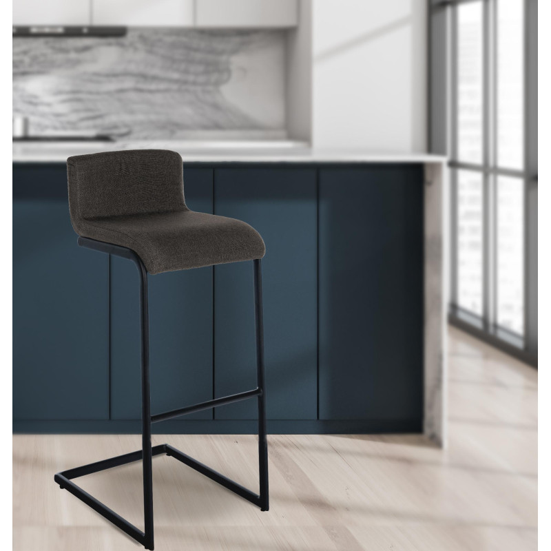 Tabouret de bar Newport, tissu B, gris foncé
