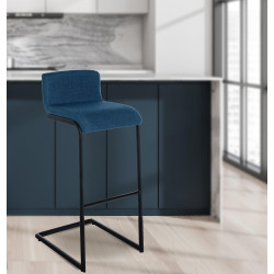 Tabouret de bar Newport, tissu B, bleu