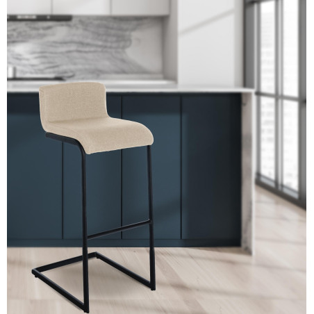 Taburete de bar Newport, tapizado B, color crema