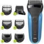 Braun Series 3 Shave & Style Rasoir Électrique Homme 3-En-1 Noir/Bleu, Équipé De La Technologie Wet & Dry Avec Tondeuse a Barbe 