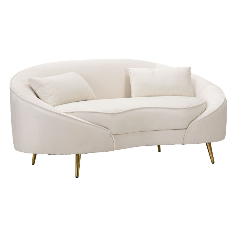 CANAPÉ 2 PLACES OSLO AVEC COUSSINS CRÈME CM 148X84X68