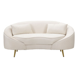 CANAPÉ 2 PLACES OSLO AVEC COUSSINS CRÈME CM 148X84X68