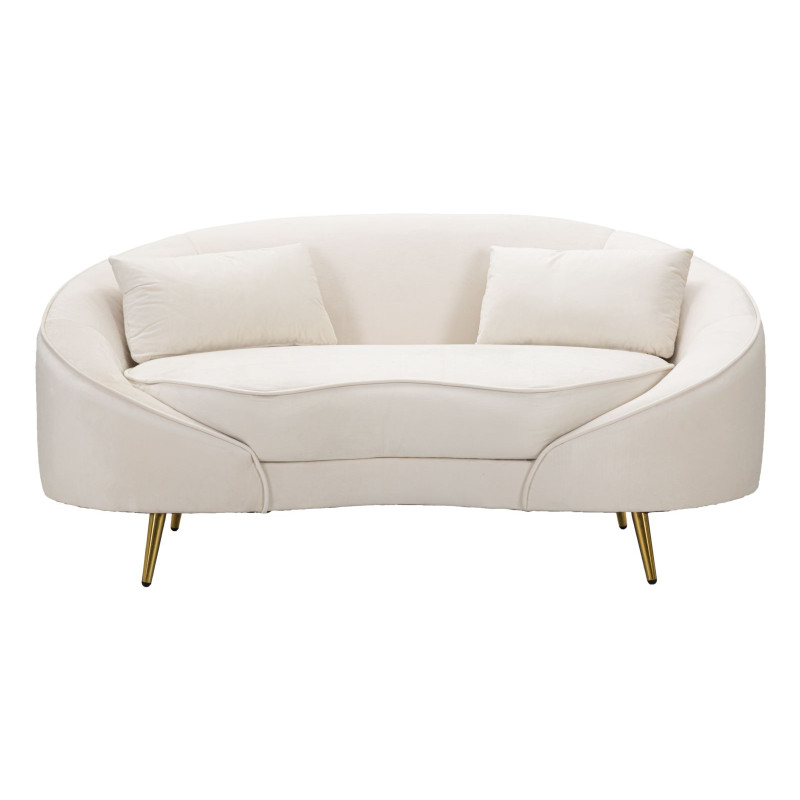 CANAPÉ 2 PLACES OSLO AVEC COUSSINS CRÈME CM 148X84X68