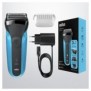 Braun Series 3 Shave & Style Rasoir Électrique Homme 3-En-1 Noir/Bleu, Équipé De La Technologie Wet & Dry Avec Tondeuse a Barbe 