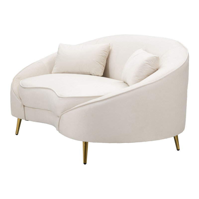CANAPÉ 2 PLACES OSLO AVEC COUSSINS CRÈME CM 148X84X68