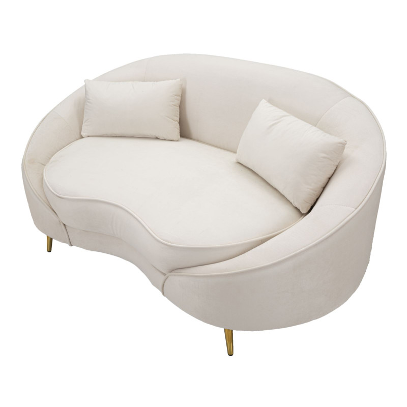 CANAPÉ 2 PLACES OSLO AVEC COUSSINS CRÈME CM 148X84X68