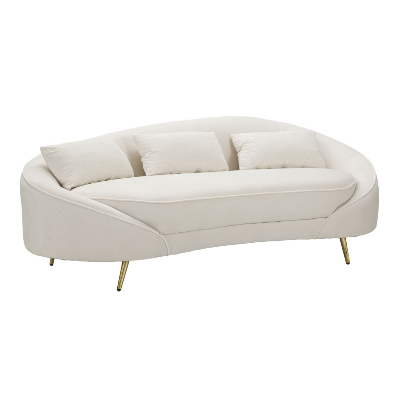 CANAPÉ 3 PLACES OSLO AVEC COUSSINS CRÈME CM 185X84X68