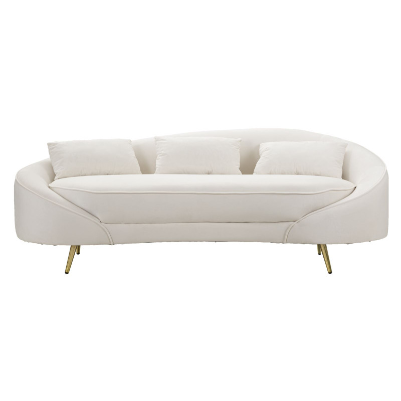 CANAPÉ 3 PLACES OSLO AVEC COUSSINS CRÈME CM 185X84X68