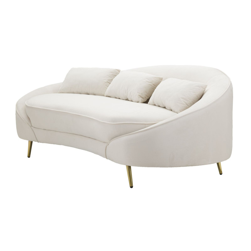 CANAPÉ 3 PLACES OSLO AVEC COUSSINS CRÈME CM 185X84X68