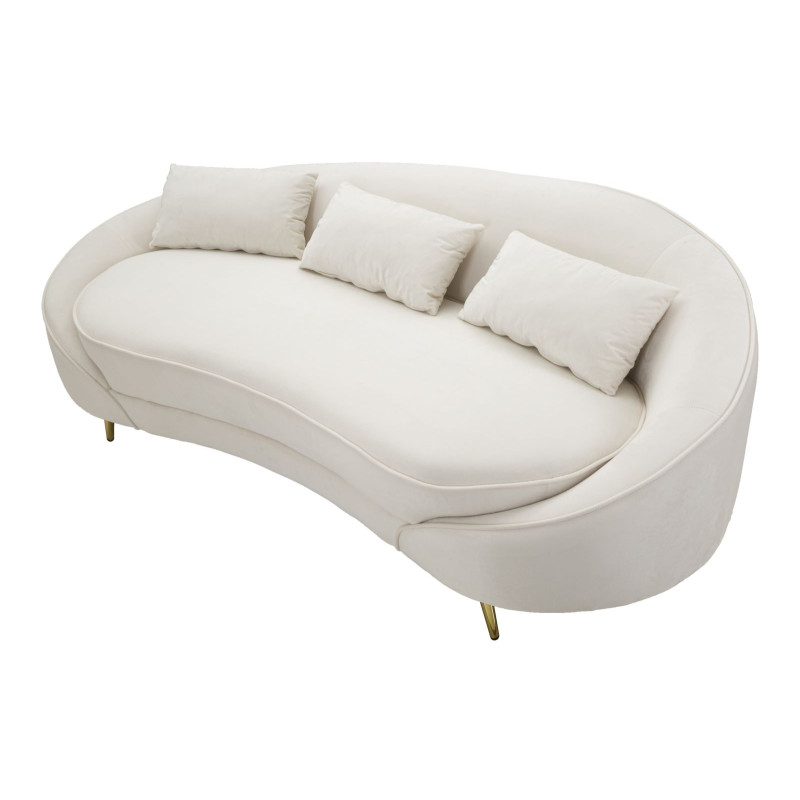 CANAPÉ 3 PLACES OSLO AVEC COUSSINS CRÈME CM 185X84X68