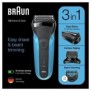 Braun Series 3 Shave & Style Rasoir Électrique Homme 3-En-1 Noir/Bleu, Équipé De La Technologie Wet & Dry Avec Tondeuse a Barbe 